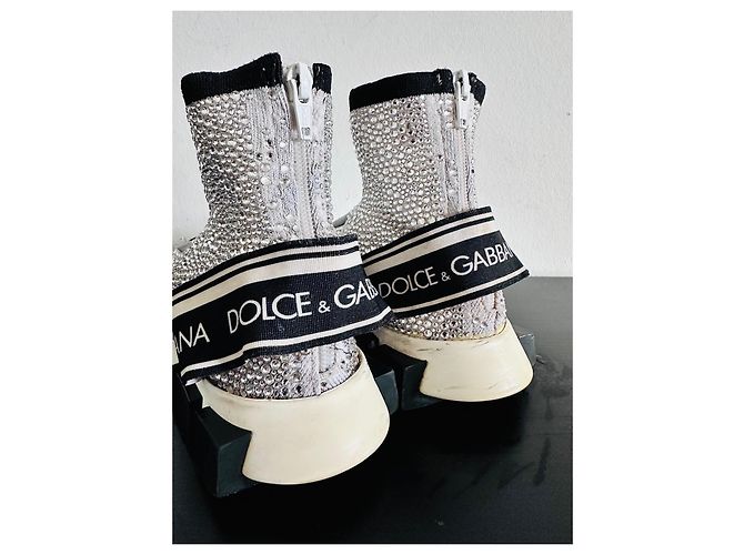 Dolce & Gabbana Strass-Sneaker Silber Schwarz - Ansicht 6