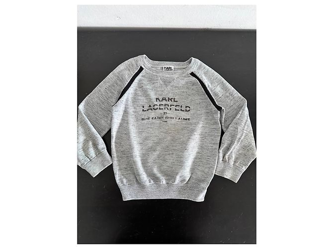 Karl Lagerfeld Paris Sweatshirt grau aus Baumwolle - Ansicht 2