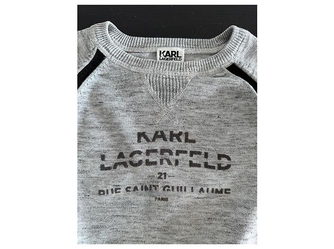 Karl Lagerfeld Paris Sweatshirt grau aus Baumwolle - Ansicht 3