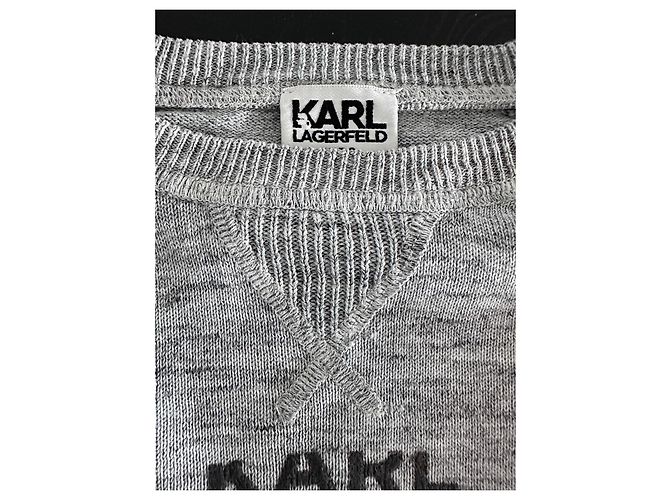 Karl Lagerfeld Paris Sweatshirt grau aus Baumwolle - Ansicht 4