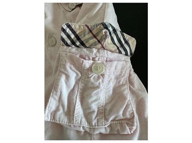 Burberry Mädchen Kleid aus rosa Cord Pink - Ansicht 9