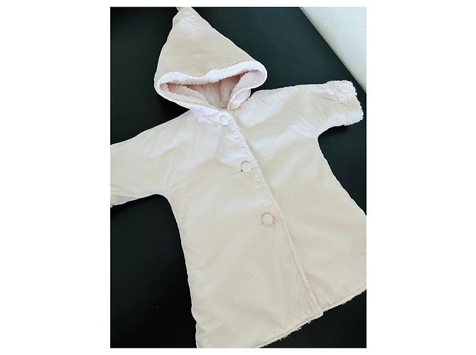 Baby Dior rosa Babyjacke aus Baumwolle mit Kapuze - Ansicht 2
