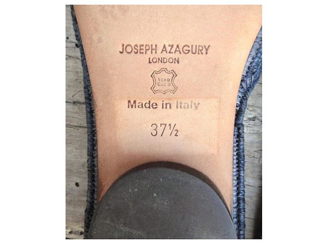 Autre Marque Joseph Azagury Mule in rafia intrecciata - Blu - vista 7