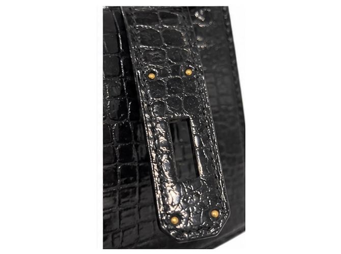 Borsa Hermès Kelly in pelle di alligatore nero - vista 6