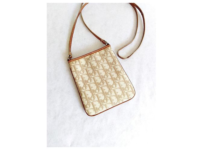 Christian Dior Borsa a Tracolla Monogram Marrone Beige - vista 3