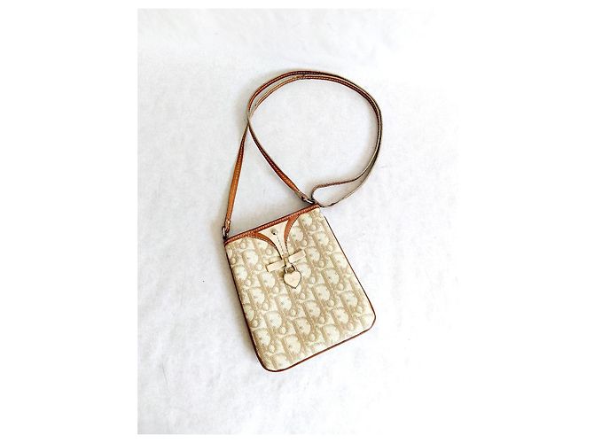 Christian Dior Borsa a Tracolla Monogram Marrone Beige - vista 5