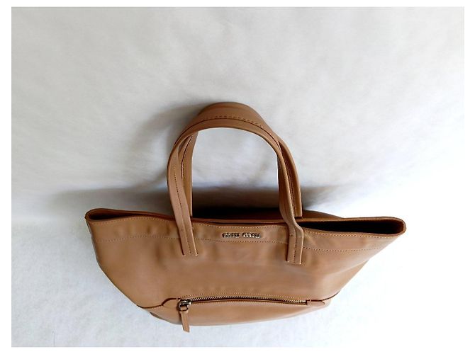 Borsa Tote Miu Miu in pelle marrone - vista 6