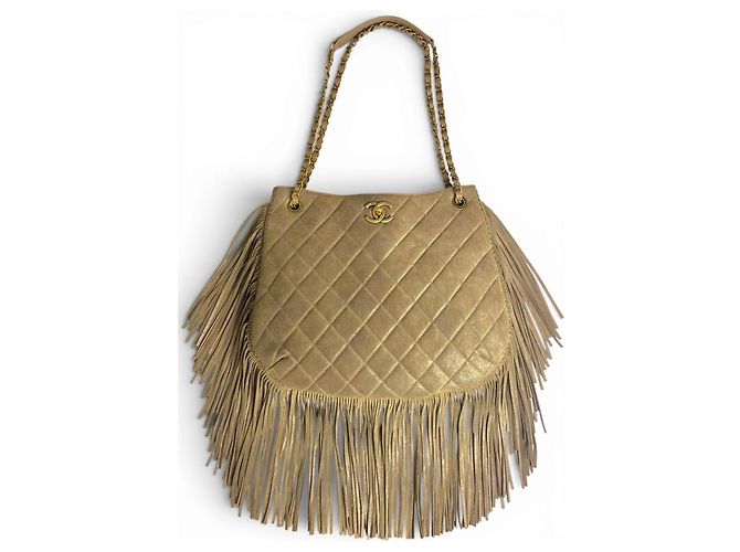 Chanel Paris-Dallas 14A Borsa Hobo in Nubuck Taupe Iridescente Marrone Beige Gold hardware - vista 6