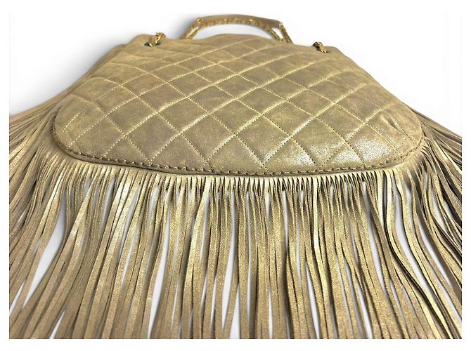 Chanel Paris-Dallas 14A Borsa Hobo in Nubuck Taupe Iridescente Marrone Beige Gold hardware - vista 9