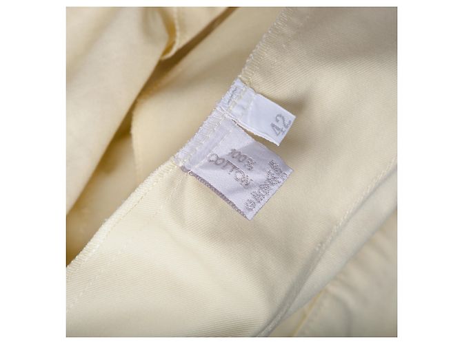 Falda midi de cuero crema Miu Miu Amarillo Marrón claro - vista 6