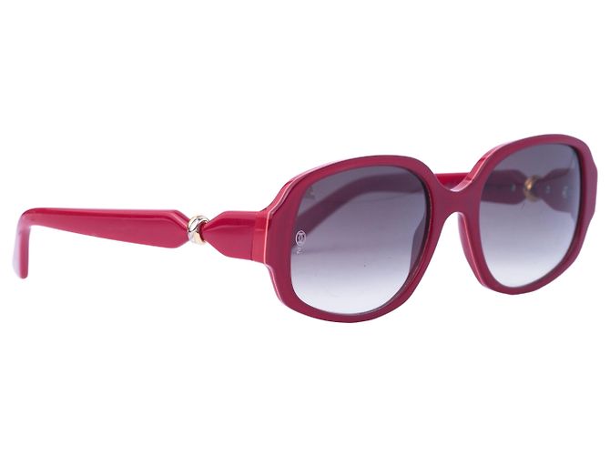Gafas de sol Cartier Trinity Audrey 440 Red Acetate Roja - vista 2