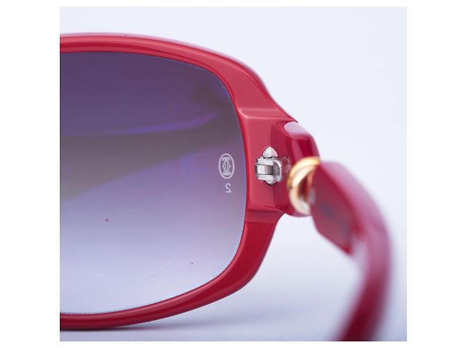 Gafas de sol Cartier Trinity Audrey 440 Red Acetate Roja - vista 4