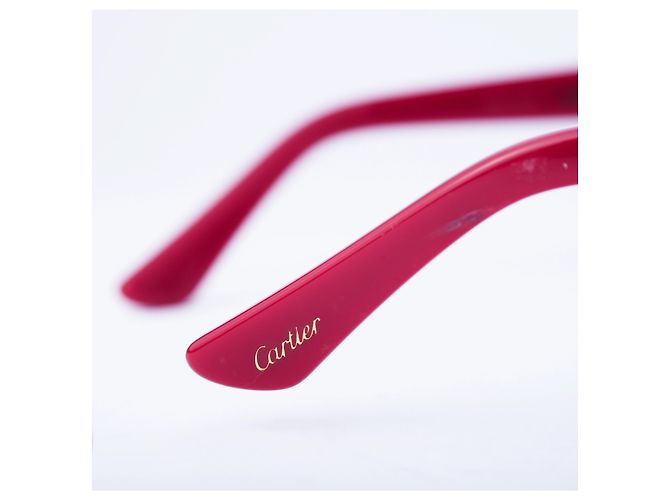 Gafas de sol Cartier Trinity Audrey 440 Red Acetate Roja - vista 6