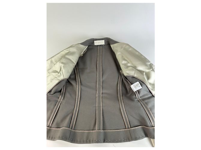 Stella Mc Cartney Vintage Stella McCartney Woll-Satin Blazer Grau Silber M - Ansicht 12