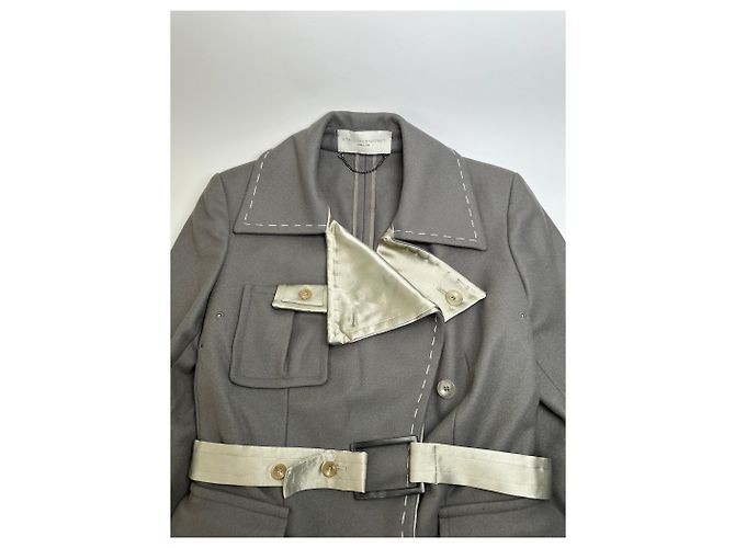 Stella Mc Cartney Vintage Stella McCartney Woll-Satin Blazer Grau Silber M - Ansicht 5
