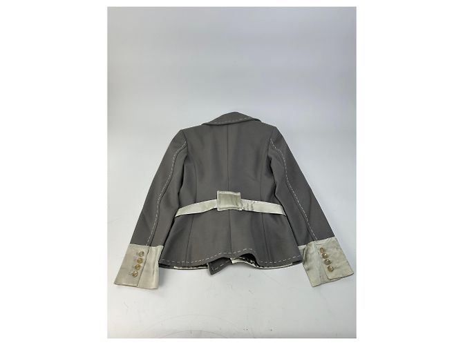 Stella Mc Cartney Vintage Stella McCartney Woll-Satin Blazer Grau Silber M - Ansicht 7