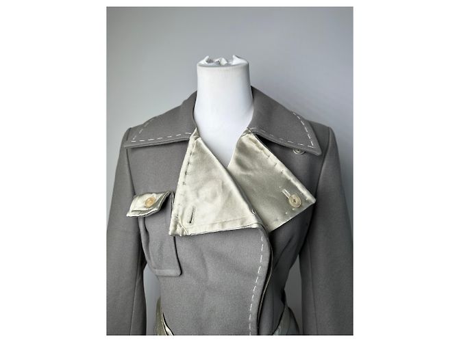 Stella Mc Cartney Vintage Stella McCartney Woll-Satin Blazer Grau Silber M - Ansicht 8