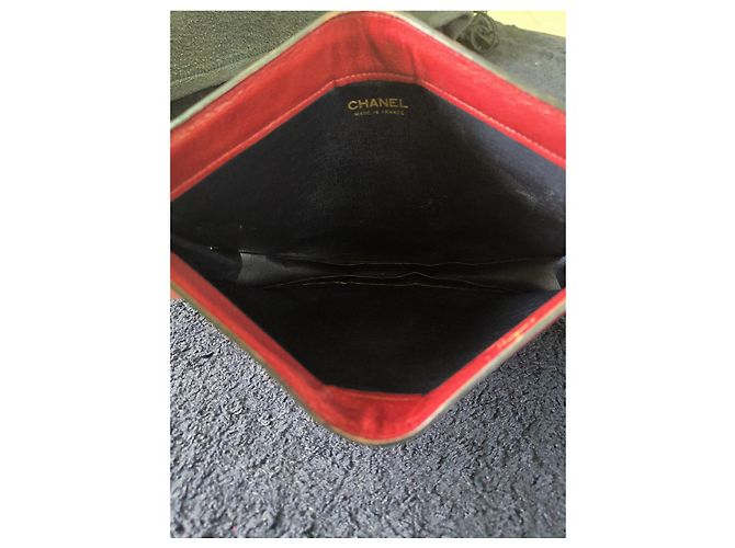 Clutch Chanel in pelle bordeaux Bordò - vista 11
