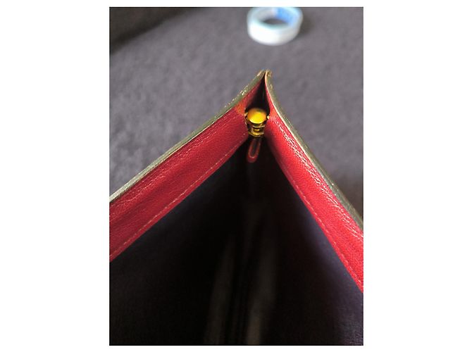 Clutch Chanel in pelle bordeaux Bordò - vista 13