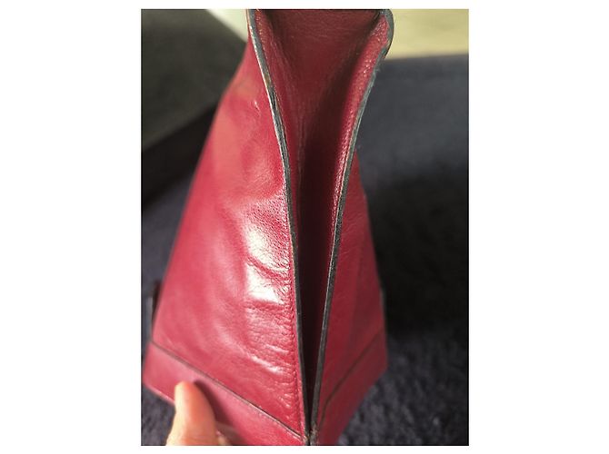 Clutch Chanel in pelle bordeaux Bordò - vista 15