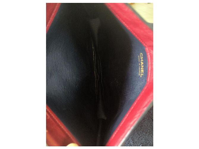 Clutch Chanel in pelle bordeaux Bordò - vista 17