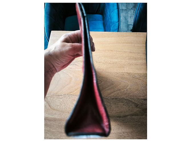 Clutch Chanel in pelle bordeaux Bordò - vista 5