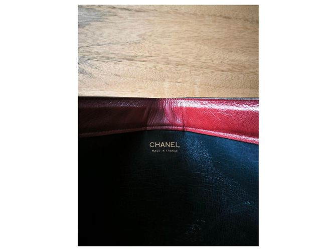 Clutch Chanel in pelle bordeaux Bordò - vista 7