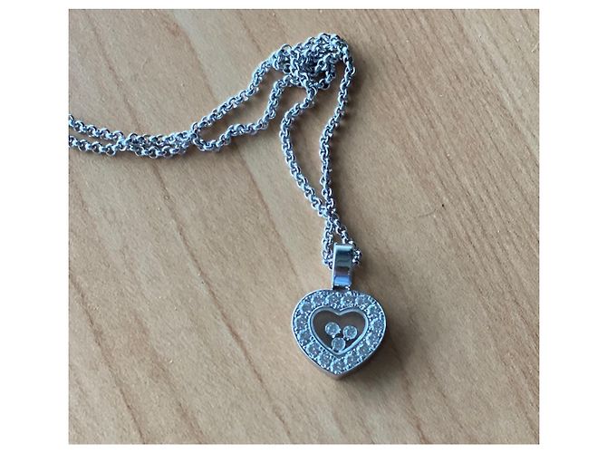 Collar Chopard Happy Diamonds Corazón en oro blanco 750 Plata - vista 3