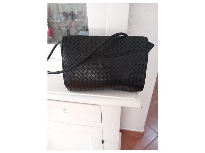 Fendi Borsa a Tracolla in Pelle Intrecciata Nera Nero - vista 2