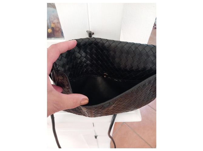 Fendi Borsa a Tracolla in Pelle Intrecciata Nera Nero - vista 6