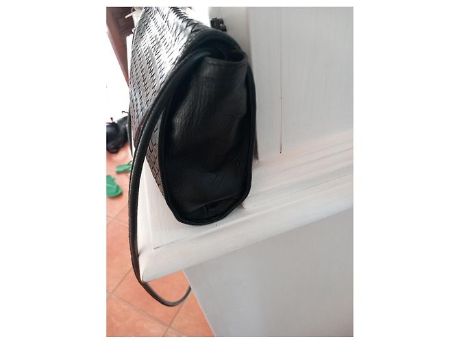 Fendi Borsa a Tracolla in Pelle Intrecciata Nera Nero - vista 8
