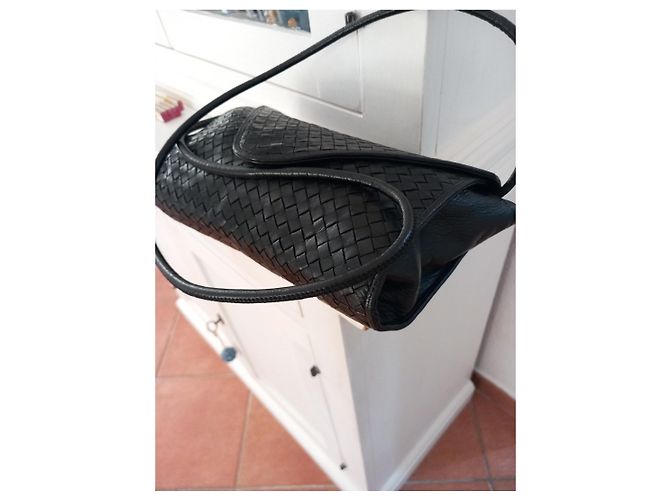 Fendi Borsa a Tracolla in Pelle Intrecciata Nera Nero - vista 9