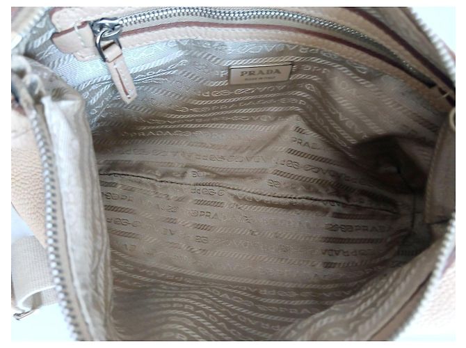 Prada Borsa a Tracolla in Pelle Beige - vista 12