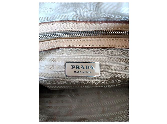 Prada Borsa a Tracolla in Pelle Beige - vista 13