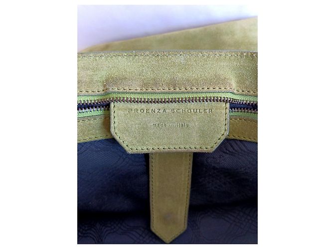 Proenza Schouler PS1 Medium Borsa in Scamosciato Verde - vista 12
