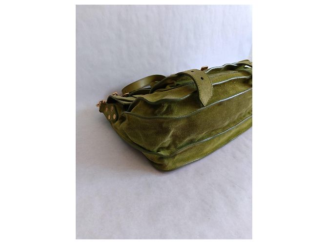 Proenza Schouler PS1 Medium Borsa in Scamosciato Verde - vista 13
