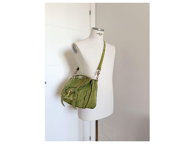 Proenza Schouler PS1 Medium Borsa in Scamosciato Verde - vista 16