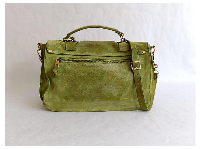 Proenza Schouler PS1 Medium Borsa in Scamosciato Verde - vista 3