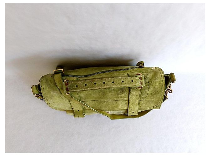 Proenza Schouler PS1 Medium Borsa in Scamosciato Verde - vista 5