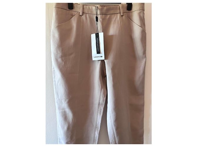 Pantalones Lacoste de algodón beige - Colección Fashion Show - vista 2