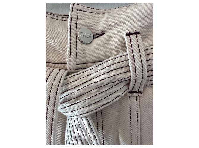 Pantalón de algodón beige Claudie Pierlot - vista 3