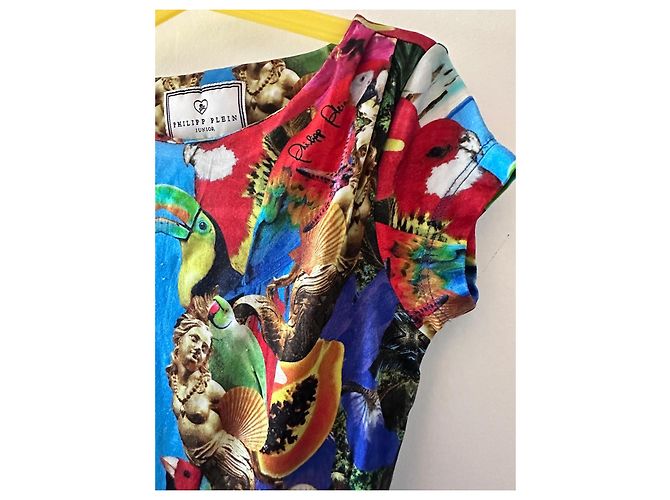 Philipp Plein Junior 10 Jahre Kleid Tropenprint Mehrfarben - Ansicht 9