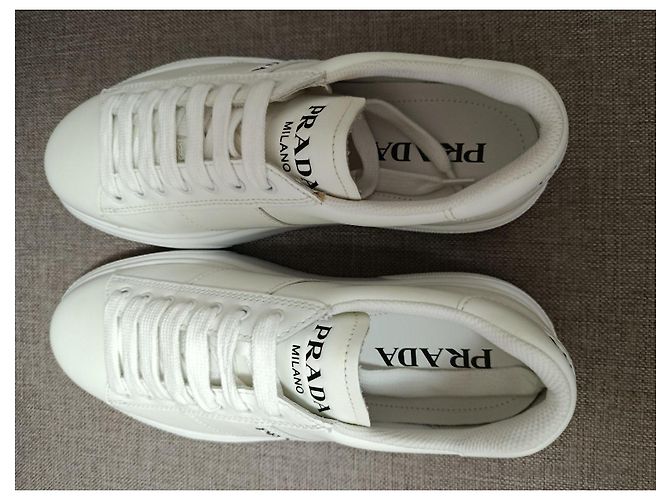 Sneakers Prada in pelle bianca Bianco - vista 8