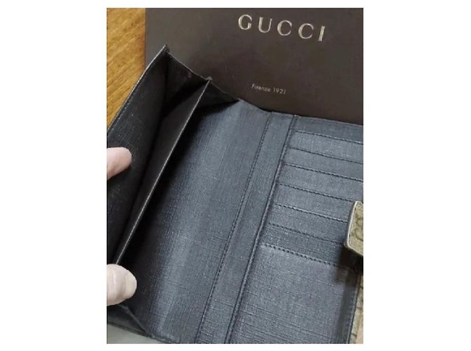 Gucci GG Supreme Monogramm Geldbörse Braun - Ansicht 4