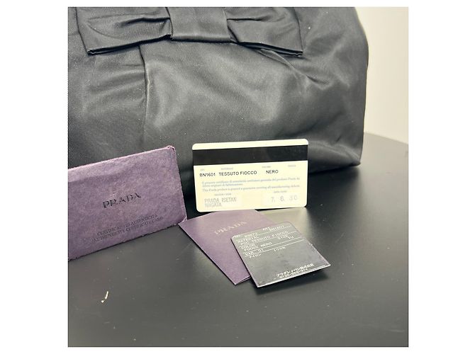 Borsa Prada Tessuto Fiocco in Nylon Nera Nero - vista 3