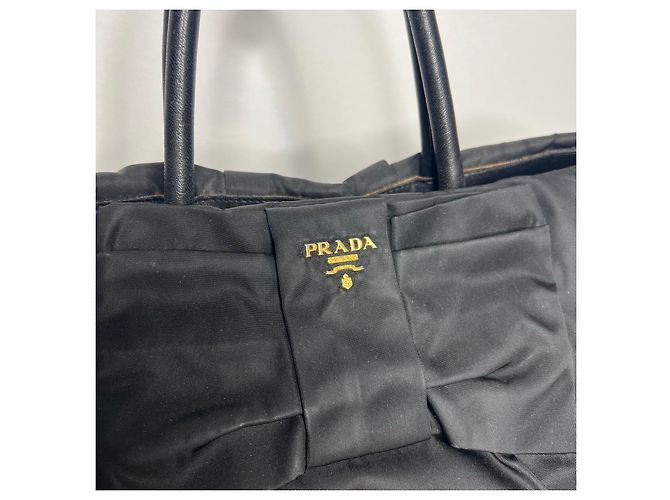 Borsa Prada Tessuto Fiocco in Nylon Nera Nero - vista 4