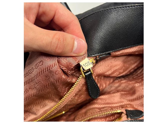 Borsa Prada Tessuto Fiocco in Nylon Nera Nero - vista 6