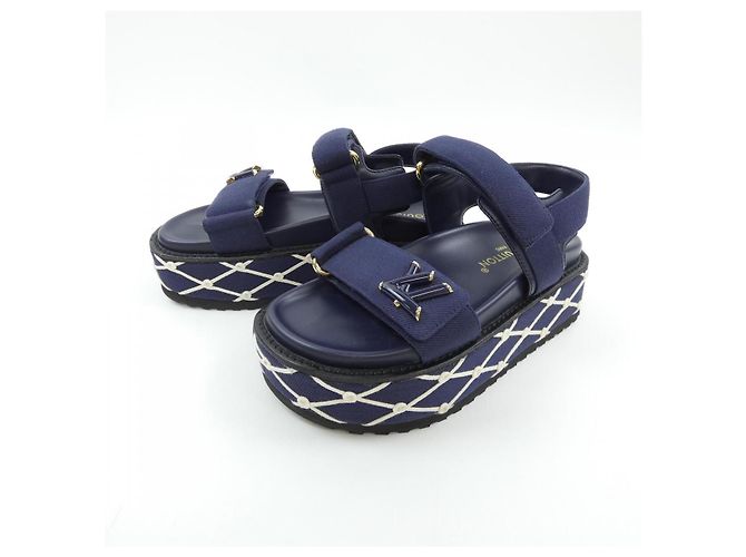 Sandali Louis Vuitton Sunset Line Blu Blu navy - vista 3