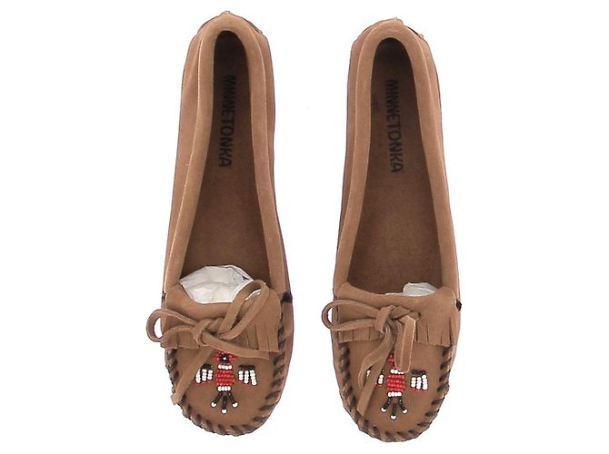 Minnetonka Mocassini in scamosciato marrone - vista 7