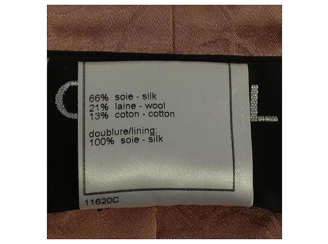 Chanel Jacke ohne Kragen Schwarz Pink Beige - Ansicht 3